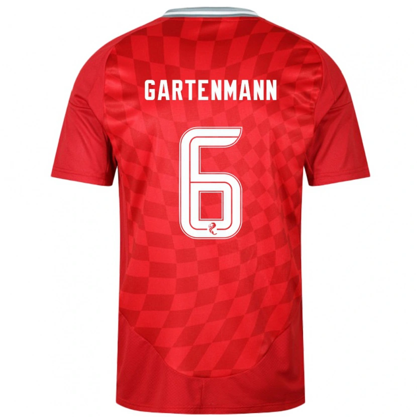 Danxen Män Stefan Gartenmann #6 Röd Hemmatröja Matchtröjor 2024/25 Tröjor T-Tröja