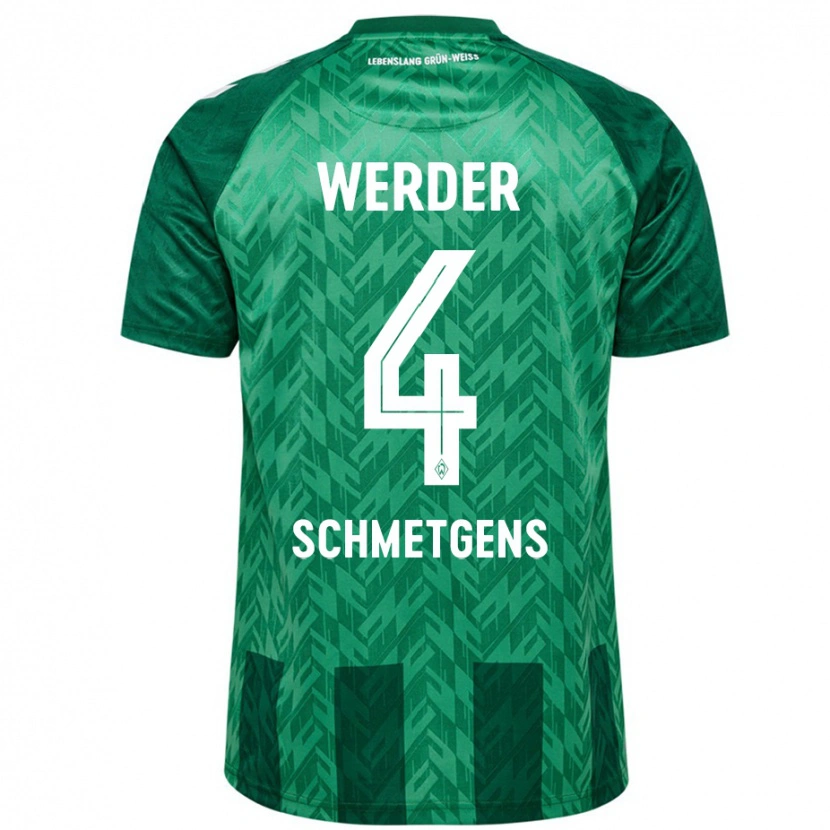 Danxen Män Mick Schmetgens #4 Grön Hemmatröja Matchtröjor 2024/25 Tröjor T-Tröja