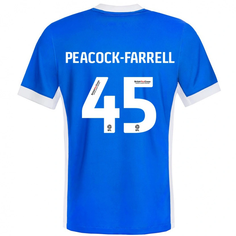Danxen Män Bailey Peacock-Farrell #45 Blå Vit Hemmatröja Matchtröjor 2024/25 Tröjor T-Tröja
