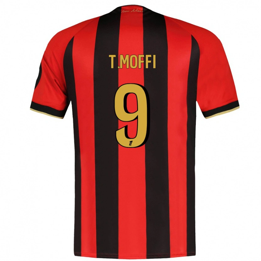 Danxen Män Terem Moffi #9 Röd Svart Hemmatröja Matchtröjor 2024/25 Tröjor T-Tröja