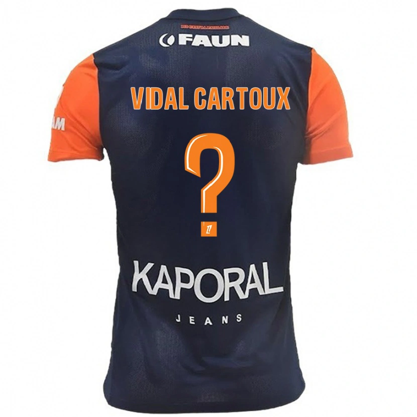 Danxen Män Noah Vidal Cartoux #0 Marinblå Orange Hemmatröja Matchtröjor 2024/25 Tröjor T-Tröja