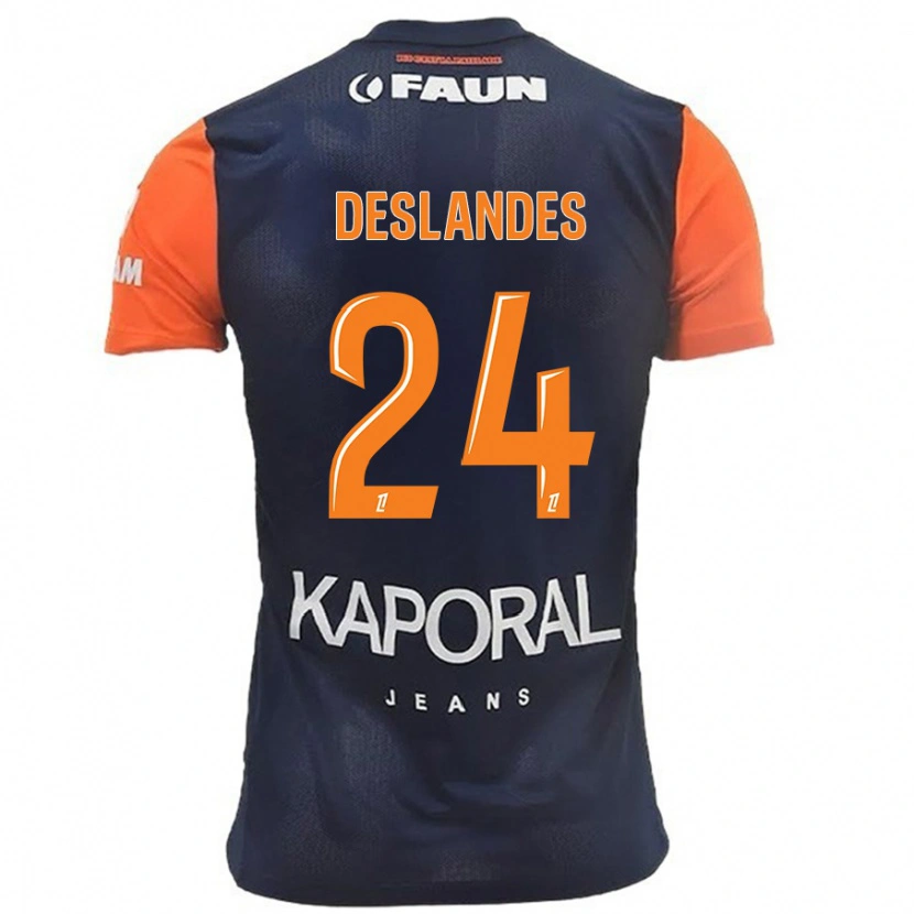 Danxen Män Océane Deslandes #24 Marinblå Orange Hemmatröja Matchtröjor 2024/25 Tröjor T-Tröja