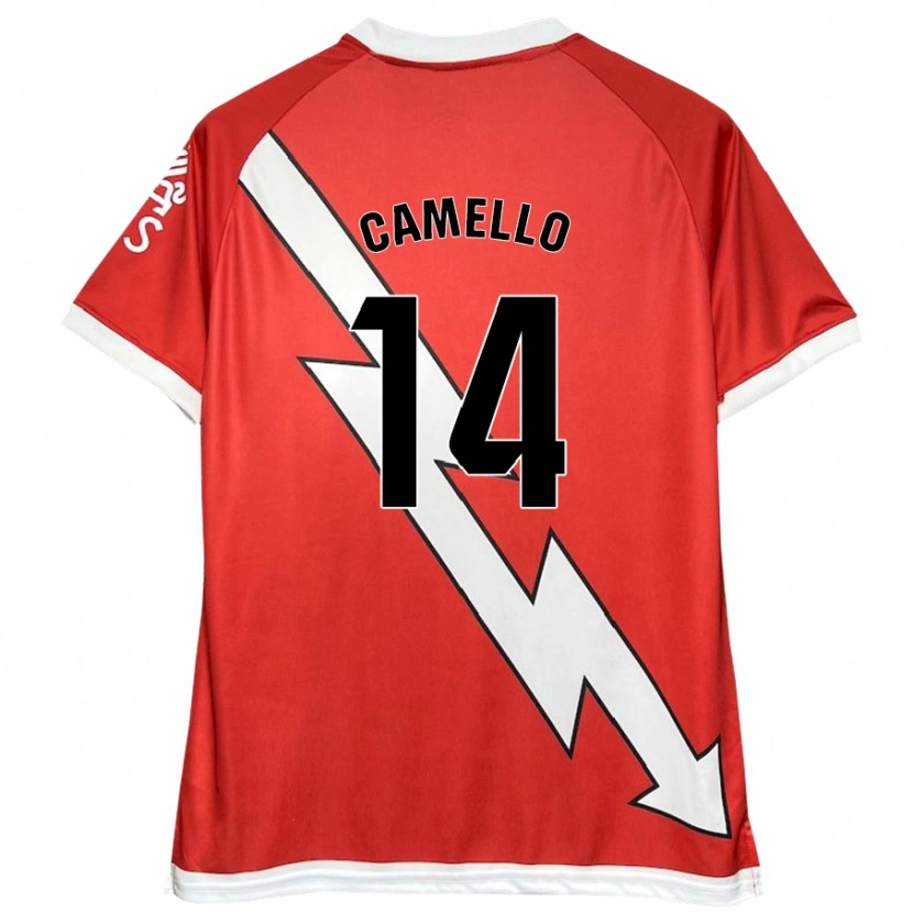 Danxen Män Sergio Camello #14 Vit Röd Hemmatröja Matchtröjor 2024/25 Tröjor T-Tröja
