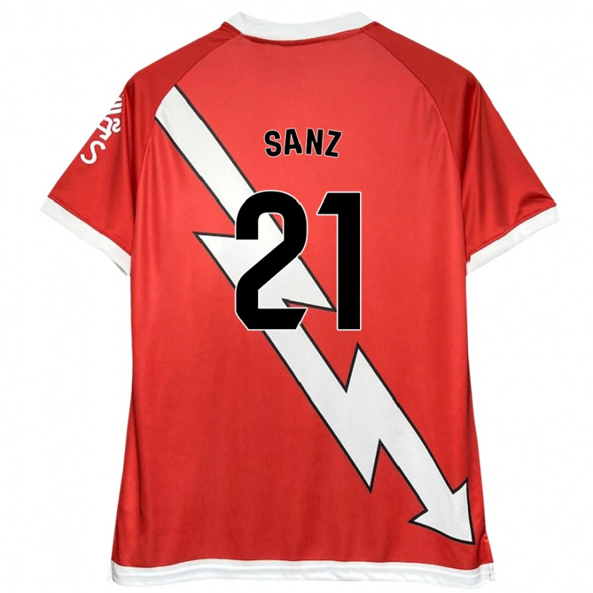Danxen Män Luismi Sanz #21 Vit Röd Hemmatröja Matchtröjor 2024/25 Tröjor T-Tröja