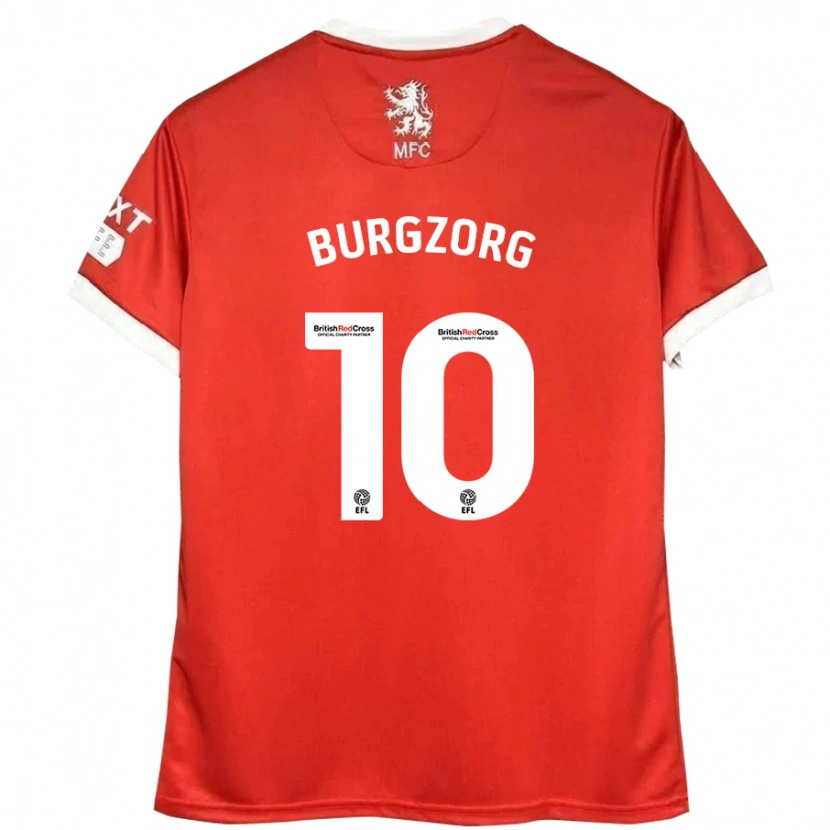 Danxen Män Delano Burgzorg #10 Röd Vit Hemmatröja Matchtröjor 2024/25 Tröjor T-Tröja