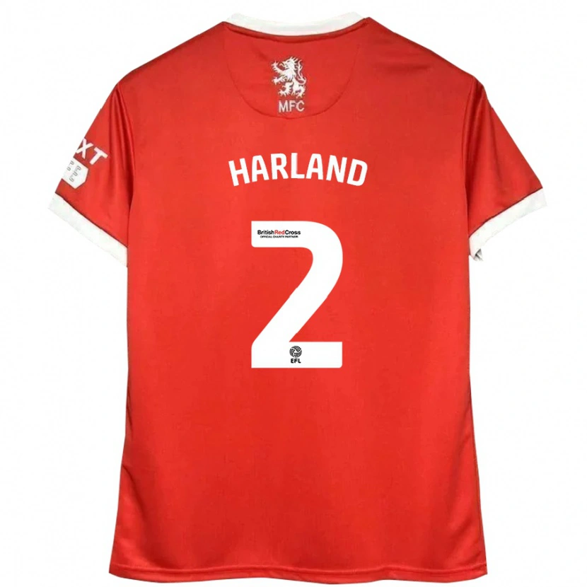 Danxen Män Jane Harland #2 Röd Vit Hemmatröja Matchtröjor 2024/25 Tröjor T-Tröja