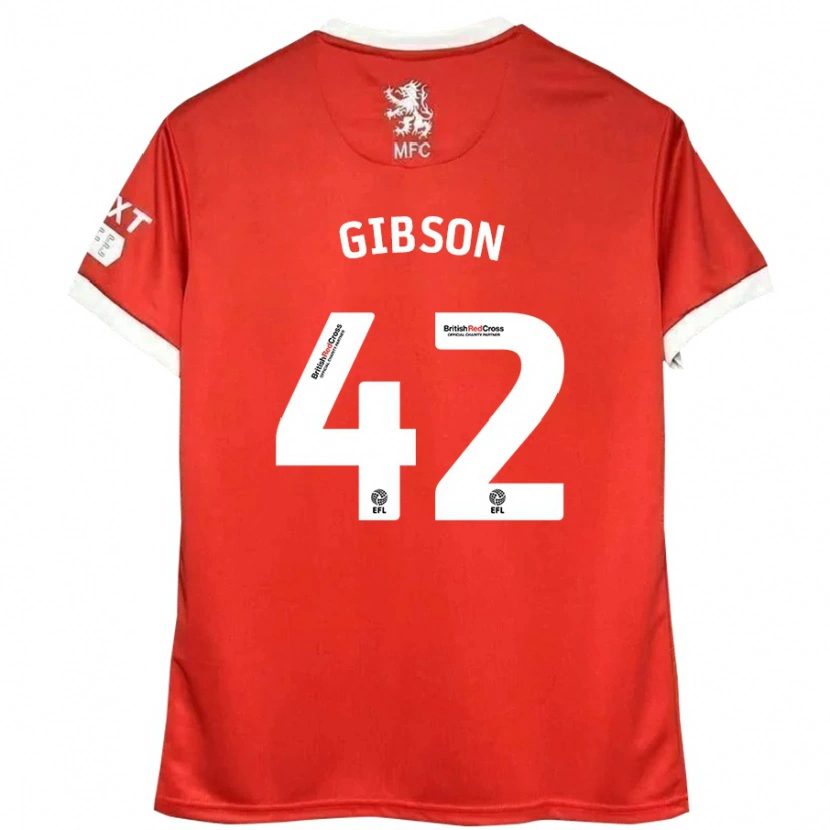 Danxen Män Joseph Gibson #42 Röd Vit Hemmatröja Matchtröjor 2024/25 Tröjor T-Tröja