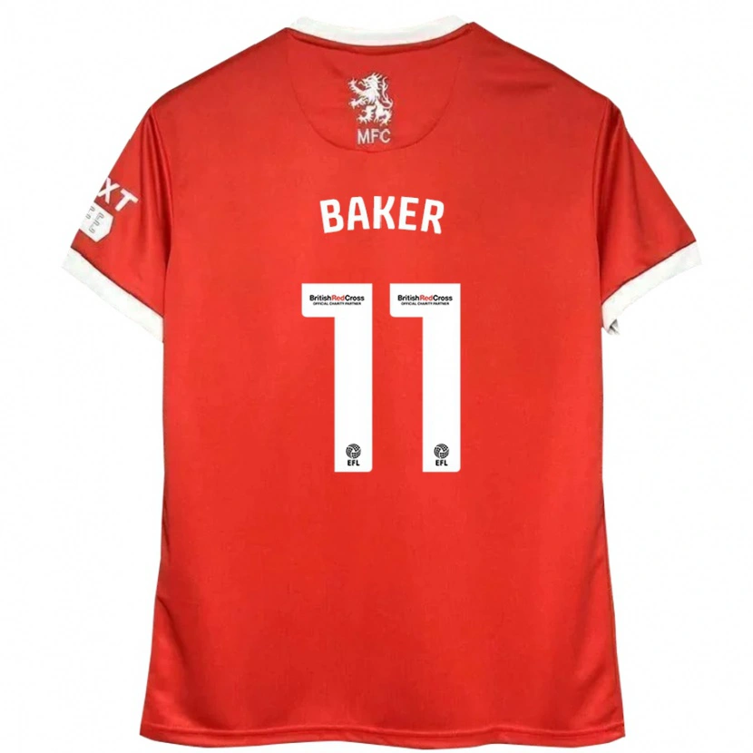 Danxen Män Ella Baker #11 Röd Vit Hemmatröja Matchtröjor 2024/25 Tröjor T-Tröja