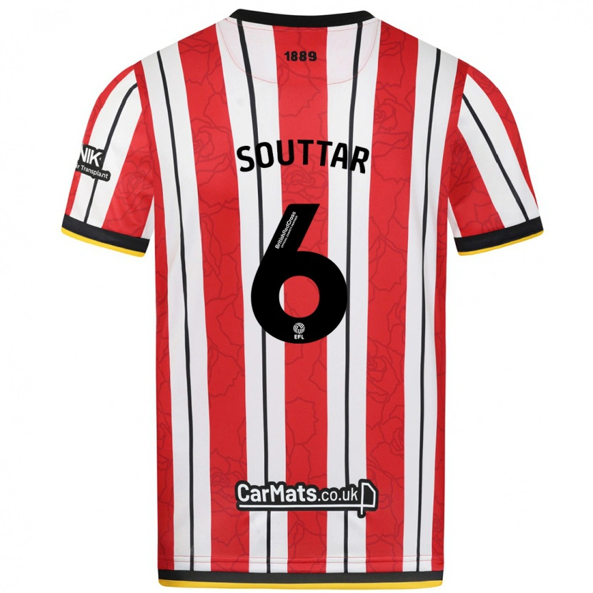 Danxen Män Harry Souttar #6 Röda Vita Ränder Hemmatröja Matchtröjor 2024/25 Tröjor T-Tröja