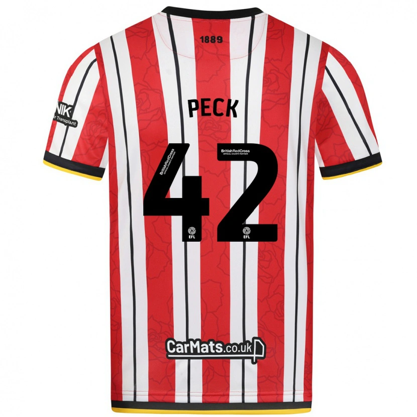Danxen Män Sydie Peck #42 Röda Vita Ränder Hemmatröja Matchtröjor 2024/25 Tröjor T-Tröja