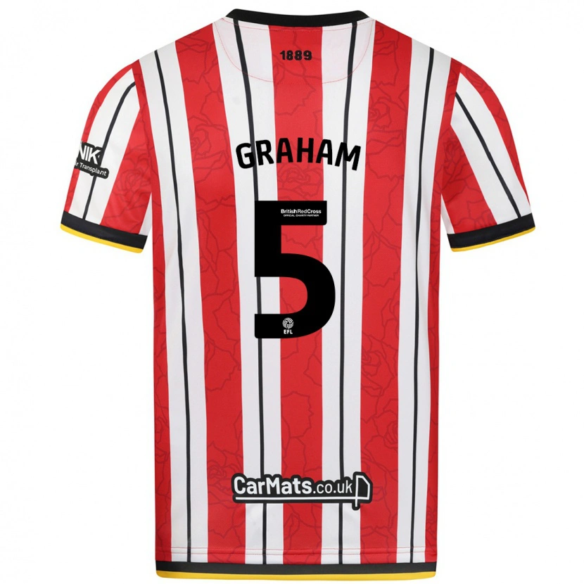 Danxen Män Molly Graham #5 Röda Vita Ränder Hemmatröja Matchtröjor 2024/25 Tröjor T-Tröja