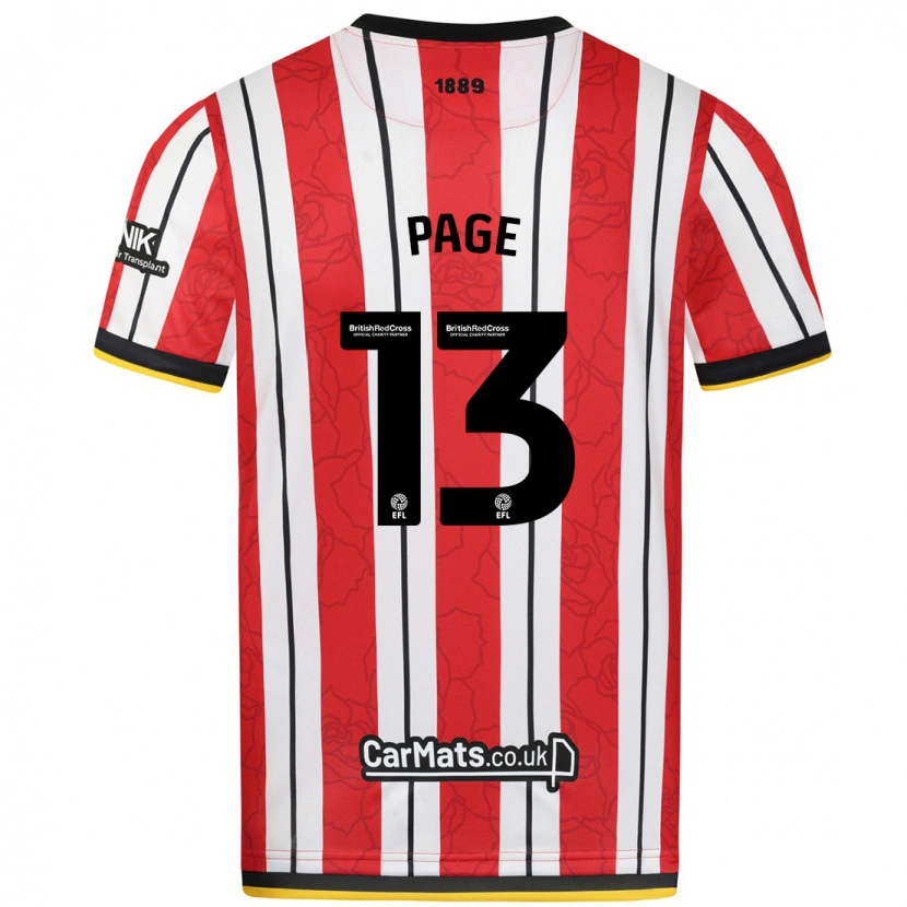 Danxen Män Olivia Page #13 Röda Vita Ränder Hemmatröja Matchtröjor 2024/25 Tröjor T-Tröja