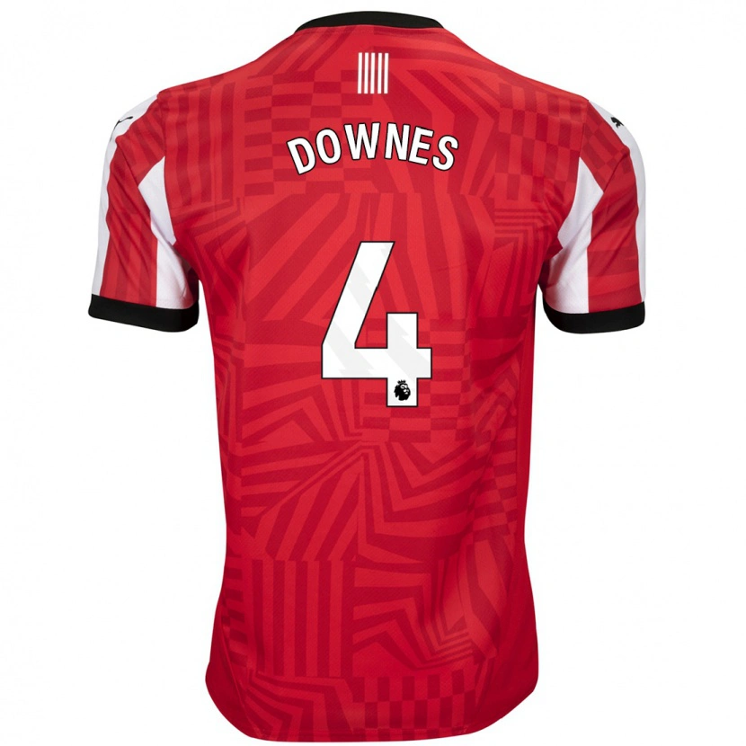 Danxen Män Flynn Downes #4 Röd Vit Hemmatröja Matchtröjor 2024/25 Tröjor T-Tröja