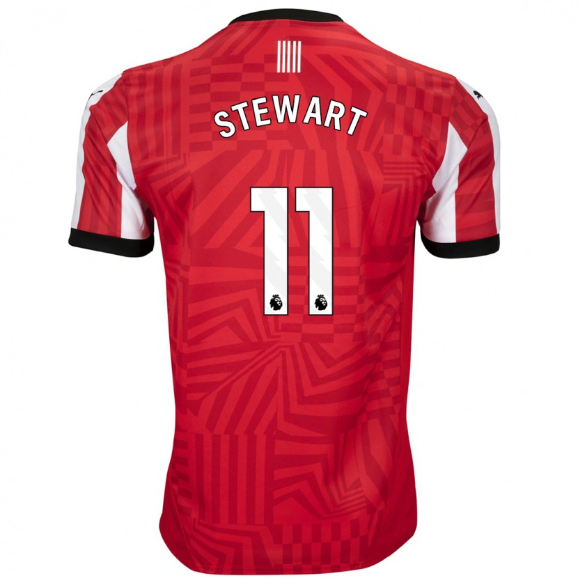 Danxen Män Ross Stewart #11 Röd Vit Hemmatröja Matchtröjor 2024/25 Tröjor T-Tröja