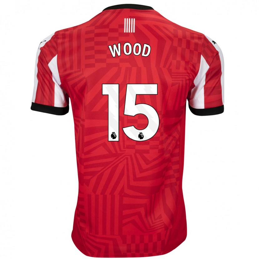 Danxen Män Nathan Wood #15 Röd Vit Hemmatröja Matchtröjor 2024/25 Tröjor T-Tröja