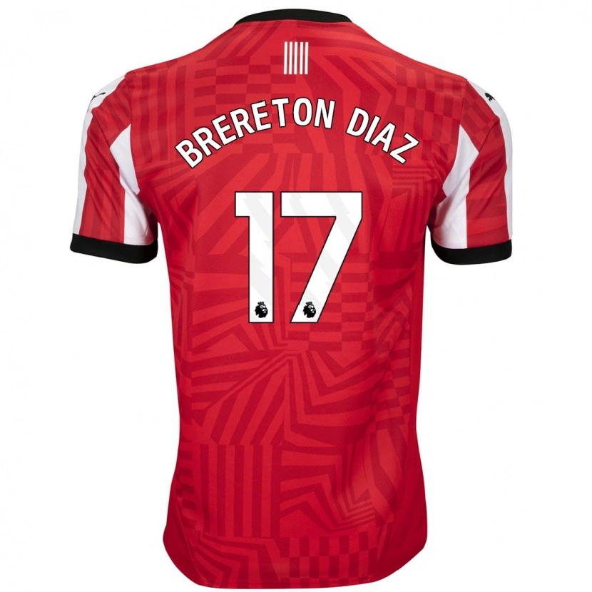 Danxen Män Ben Brereton Díaz #17 Röd Vit Hemmatröja Matchtröjor 2024/25 Tröjor T-Tröja