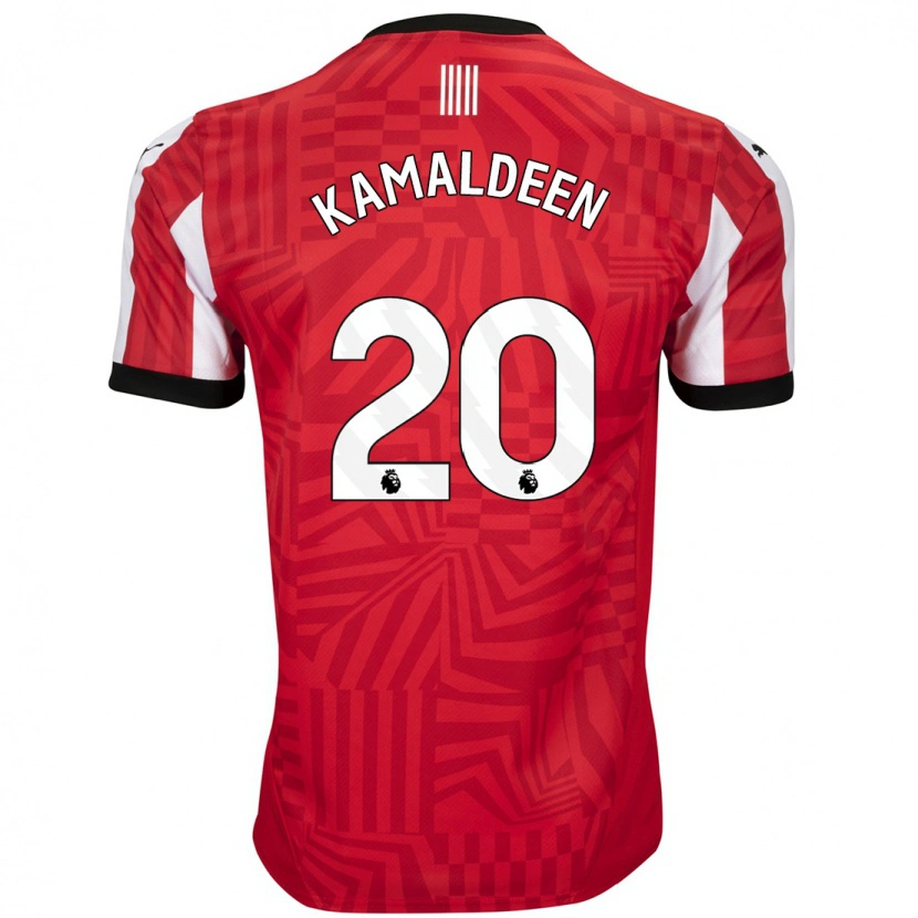 Danxen Män Kamaldeen Sulemana #20 Röd Vit Hemmatröja Matchtröjor 2024/25 Tröjor T-Tröja