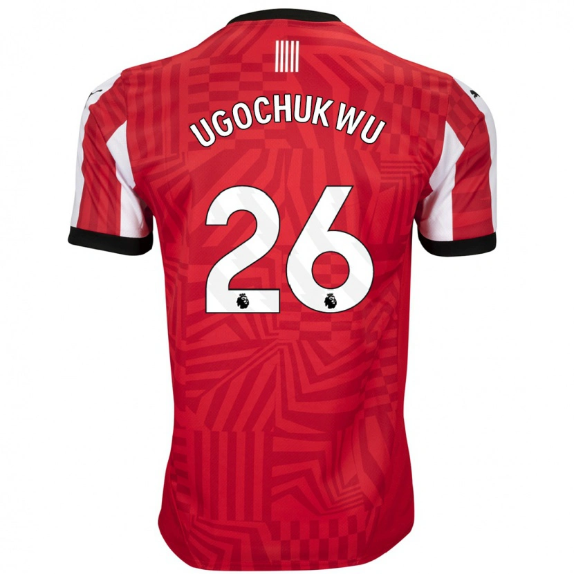 Danxen Män Lesley Ugochukwu #26 Röd Vit Hemmatröja Matchtröjor 2024/25 Tröjor T-Tröja