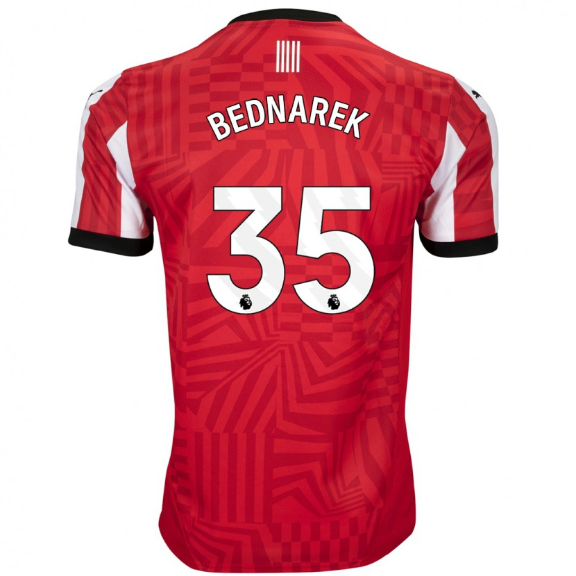 Danxen Män Jan Bednarek #35 Röd Vit Hemmatröja Matchtröjor 2024/25 Tröjor T-Tröja