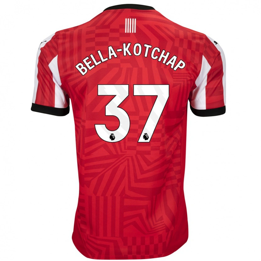 Danxen Män Armel Bella-Kotchap #37 Röd Vit Hemmatröja Matchtröjor 2024/25 Tröjor T-Tröja