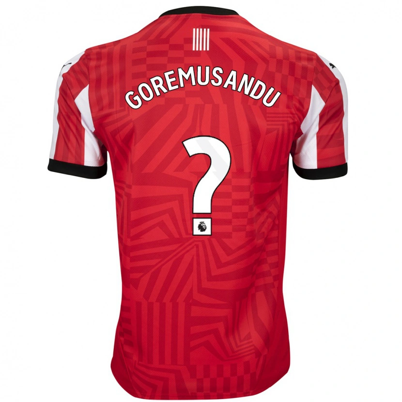 Danxen Män Tino Goremusandu #0 Röd Vit Hemmatröja Matchtröjor 2024/25 Tröjor T-Tröja