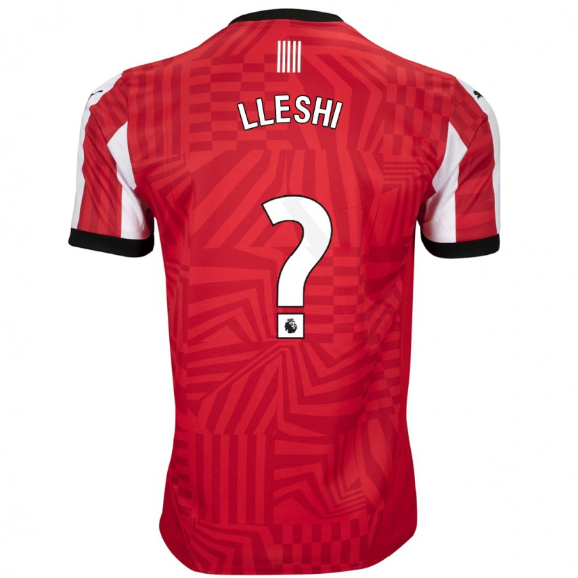Danxen Män Henri Lleshi #0 Röd Vit Hemmatröja Matchtröjor 2024/25 Tröjor T-Tröja