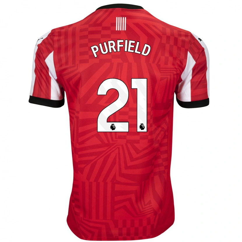Danxen Män Jemma Purfield #21 Röd Vit Hemmatröja Matchtröjor 2024/25 Tröjor T-Tröja