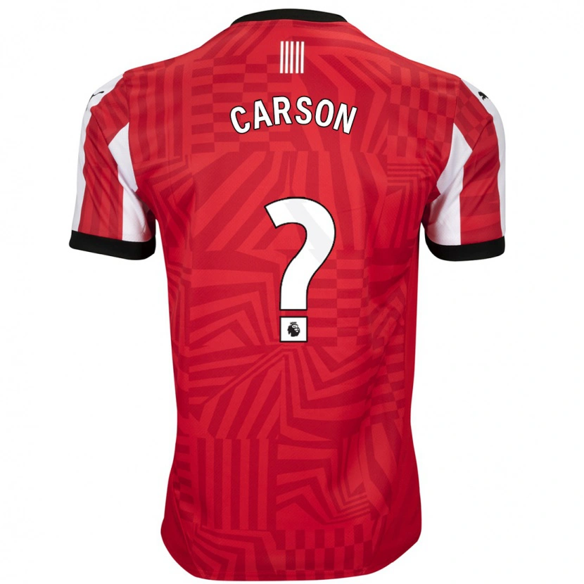 Danxen Män Matty Carson #0 Röd Vit Hemmatröja Matchtröjor 2024/25 Tröjor T-Tröja