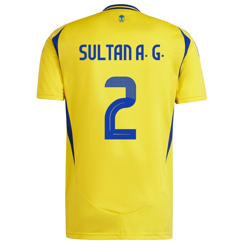 Danxen Män Sultan Al-Ghannam #2 Gul Blå Hemmatröja Matchtröjor 2024/25 Tröjor T-Tröja