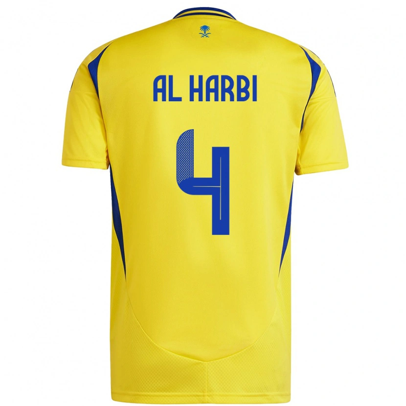 Danxen Män Fay Al-Harbi #4 Gul Blå Hemmatröja Matchtröjor 2024/25 Tröjor T-Tröja