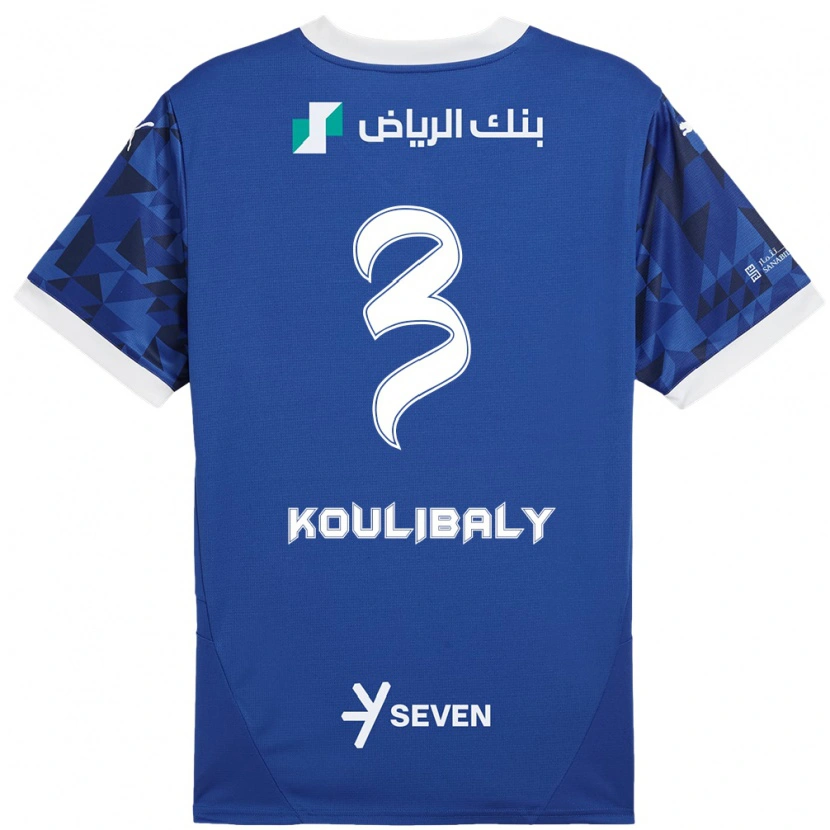 Danxen Män Kalidou Koulibaly #3 Mörkblå Vit Hemmatröja Matchtröjor 2024/25 Tröjor T-Tröja