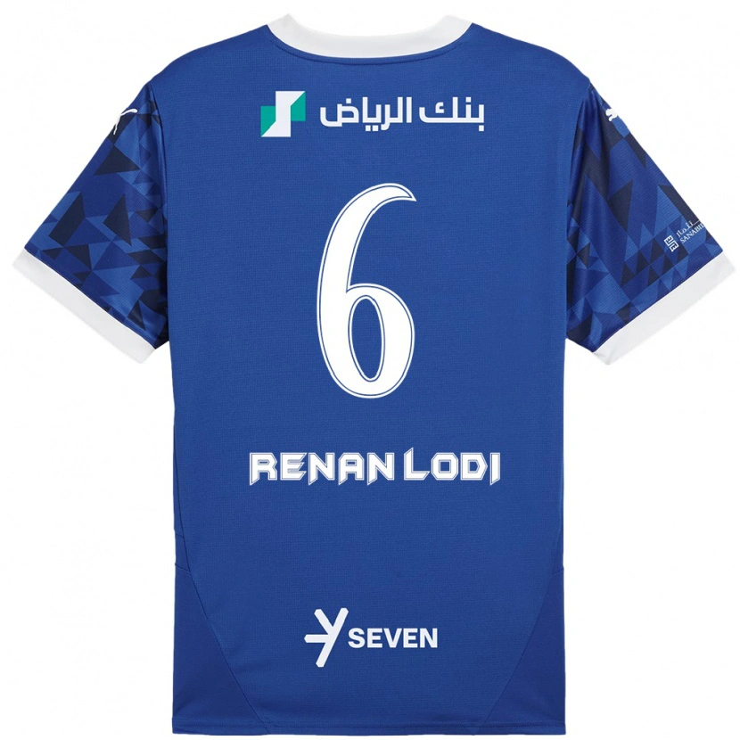 Danxen Män Renan Lodi #6 Mörkblå Vit Hemmatröja Matchtröjor 2024/25 Tröjor T-Tröja