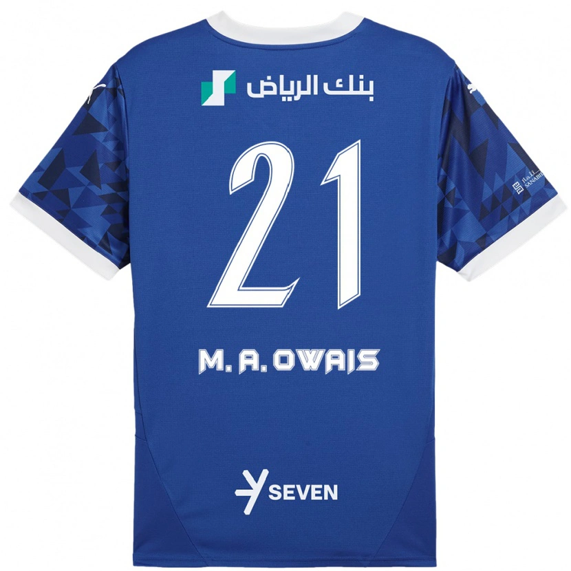 Danxen Män Mohammed Al-Owais #21 Mörkblå Vit Hemmatröja Matchtröjor 2024/25 Tröjor T-Tröja