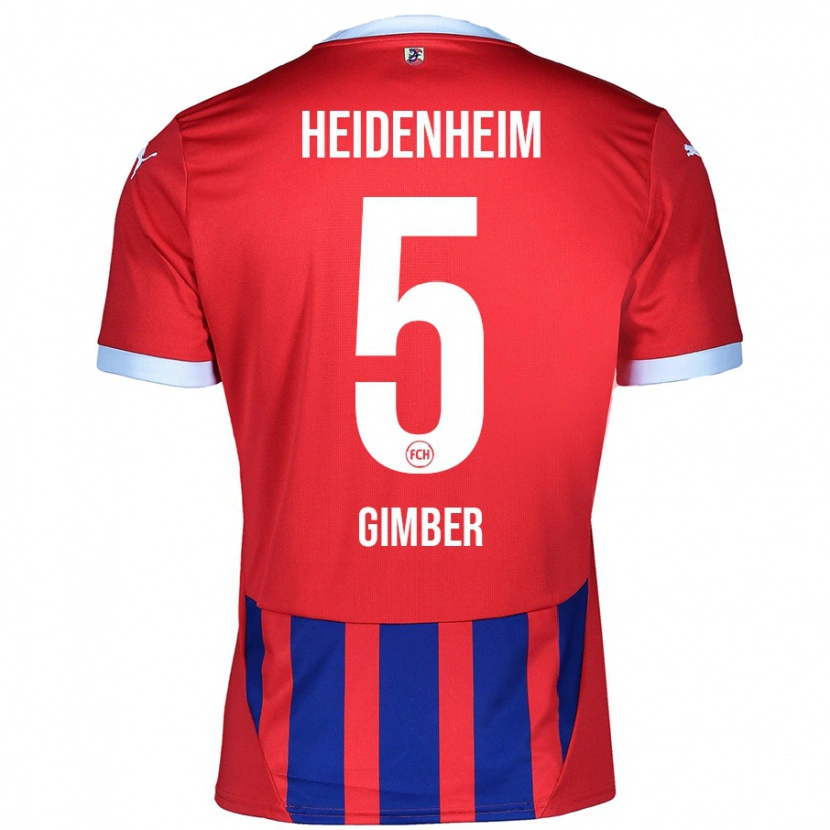 Danxen Män Benedikt Gimber #5 Röd Blå Hemmatröja Matchtröjor 2024/25 Tröjor T-Tröja