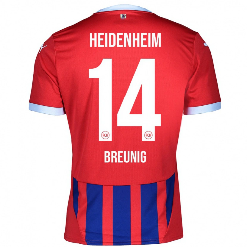 Danxen Män Maximilian Breunig #14 Röd Blå Hemmatröja Matchtröjor 2024/25 Tröjor T-Tröja