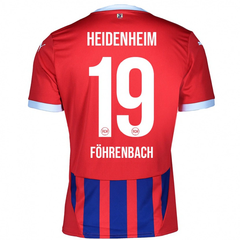 Danxen Män Jonas Föhrenbach #19 Röd Blå Hemmatröja Matchtröjor 2024/25 Tröjor T-Tröja