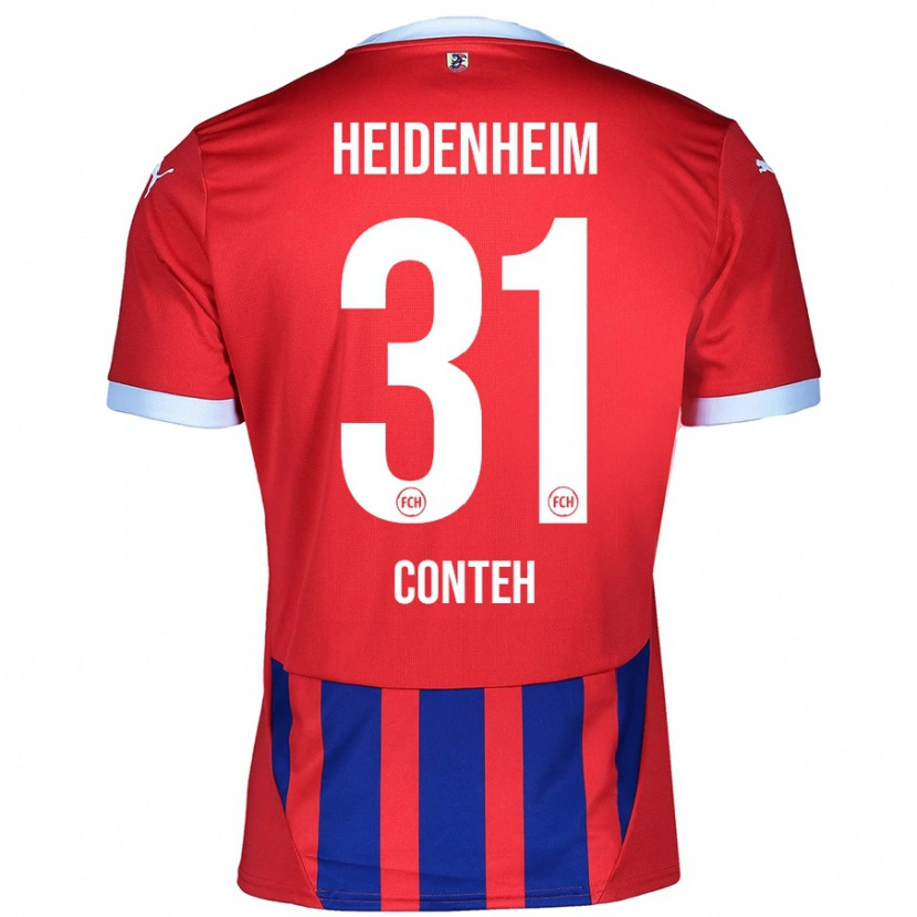 Danxen Män Sirlord Conteh #31 Röd Blå Hemmatröja Matchtröjor 2024/25 Tröjor T-Tröja