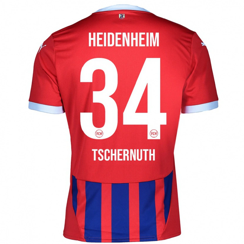 Danxen Män Paul Tschernuth #34 Röd Blå Hemmatröja Matchtröjor 2024/25 Tröjor T-Tröja