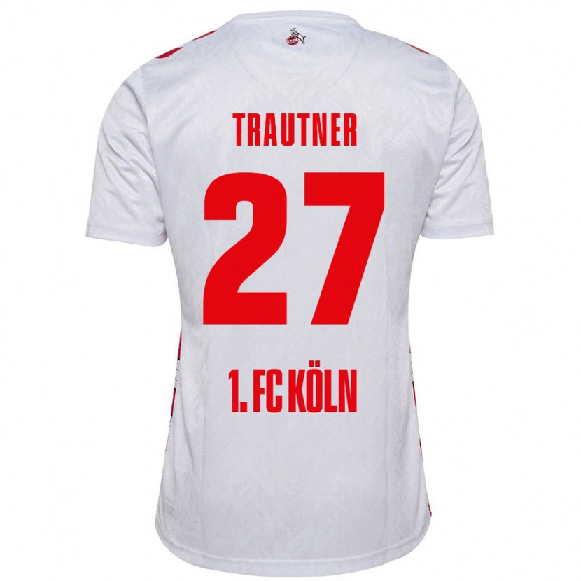 Danxen Män Tobias Trautner #27 Vit Röd Hemmatröja Matchtröjor 2024/25 Tröjor T-Tröja