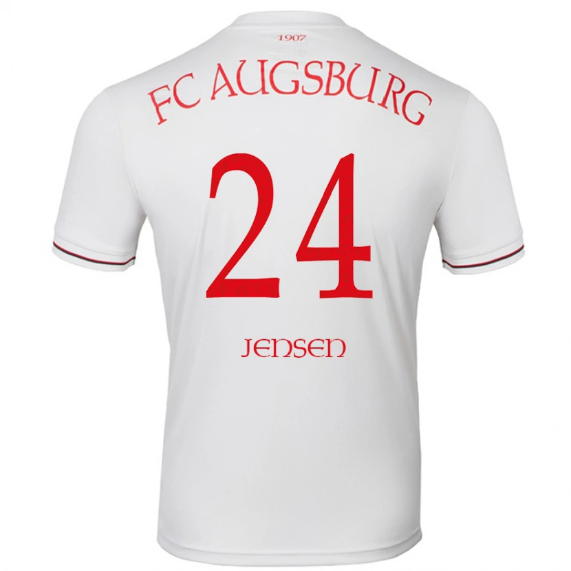 Danxen Män Fredrik Jensen #24 Vit Hemmatröja Matchtröjor 2024/25 Tröjor T-Tröja