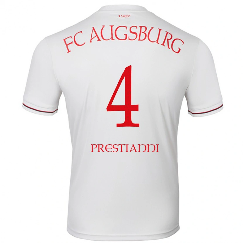 Danxen Män Luis Prestianni #4 Vit Hemmatröja Matchtröjor 2024/25 Tröjor T-Tröja