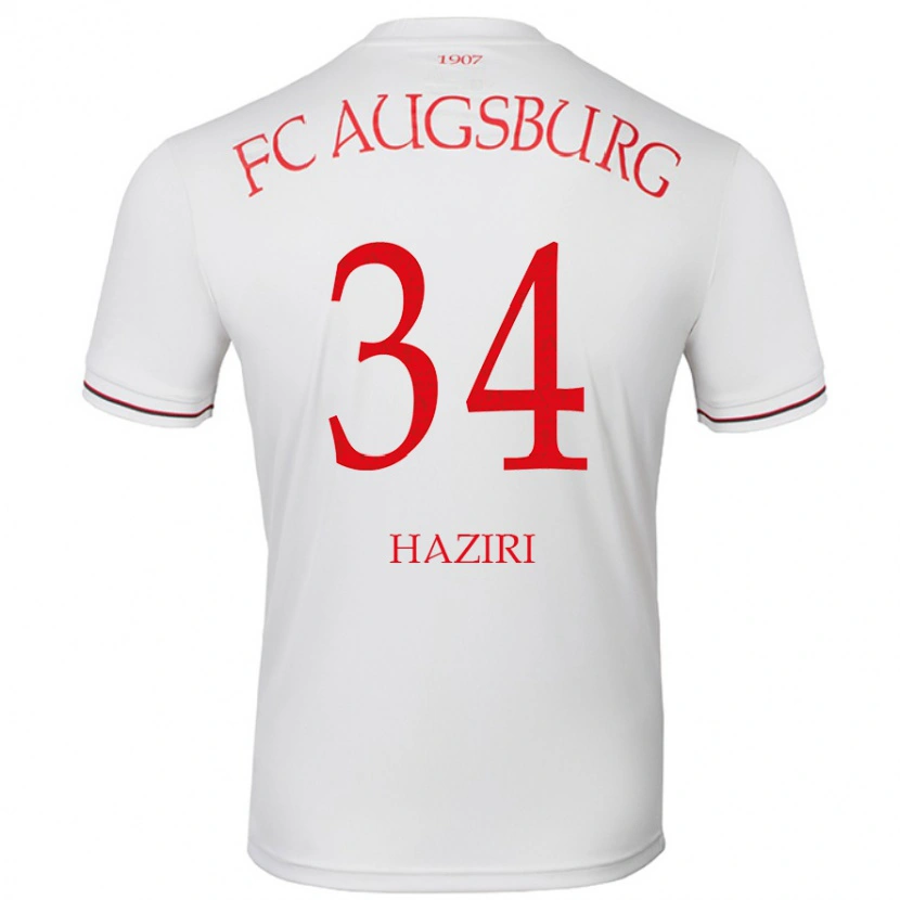 Danxen Män Edi Haziri #34 Vit Hemmatröja Matchtröjor 2024/25 Tröjor T-Tröja