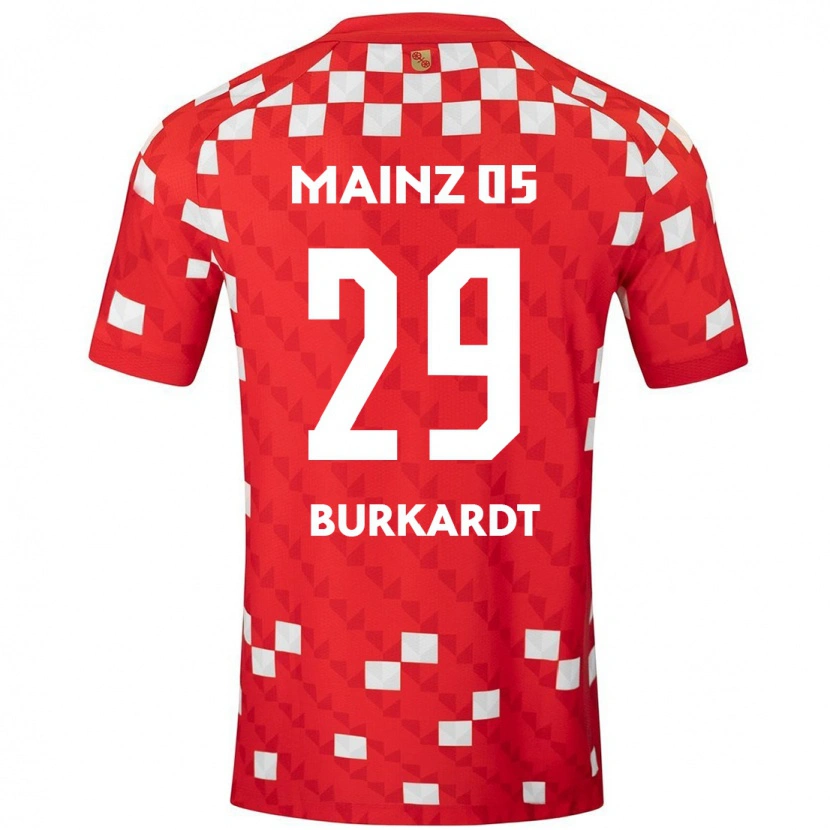 Danxen Män Jonathan Burkardt #29 Vit Röd Hemmatröja Matchtröjor 2024/25 Tröjor T-Tröja