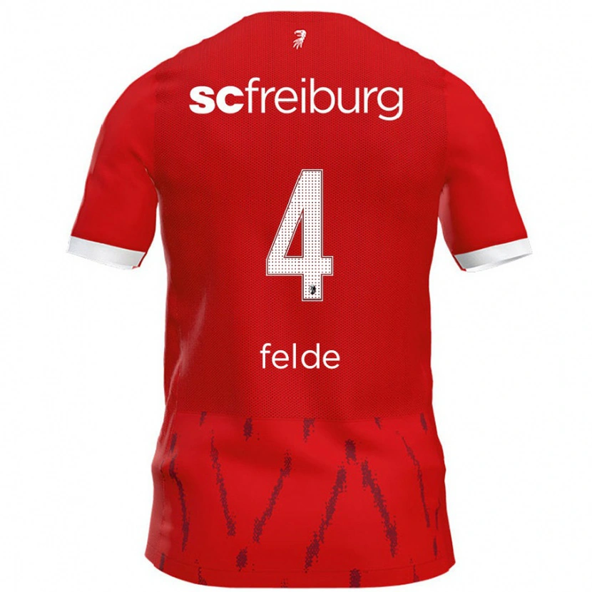 Danxen Män Meret Felde #4 Röd Hemmatröja Matchtröjor 2024/25 Tröjor T-Tröja