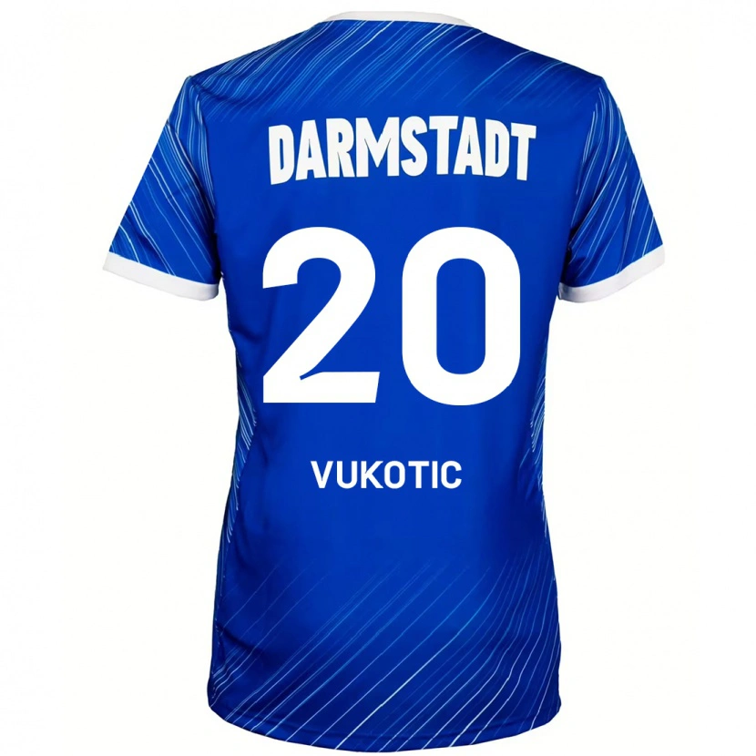 Danxen Män Aleksandar Vukotic #20 Blå Vit Hemmatröja Matchtröjor 2024/25 Tröjor T-Tröja