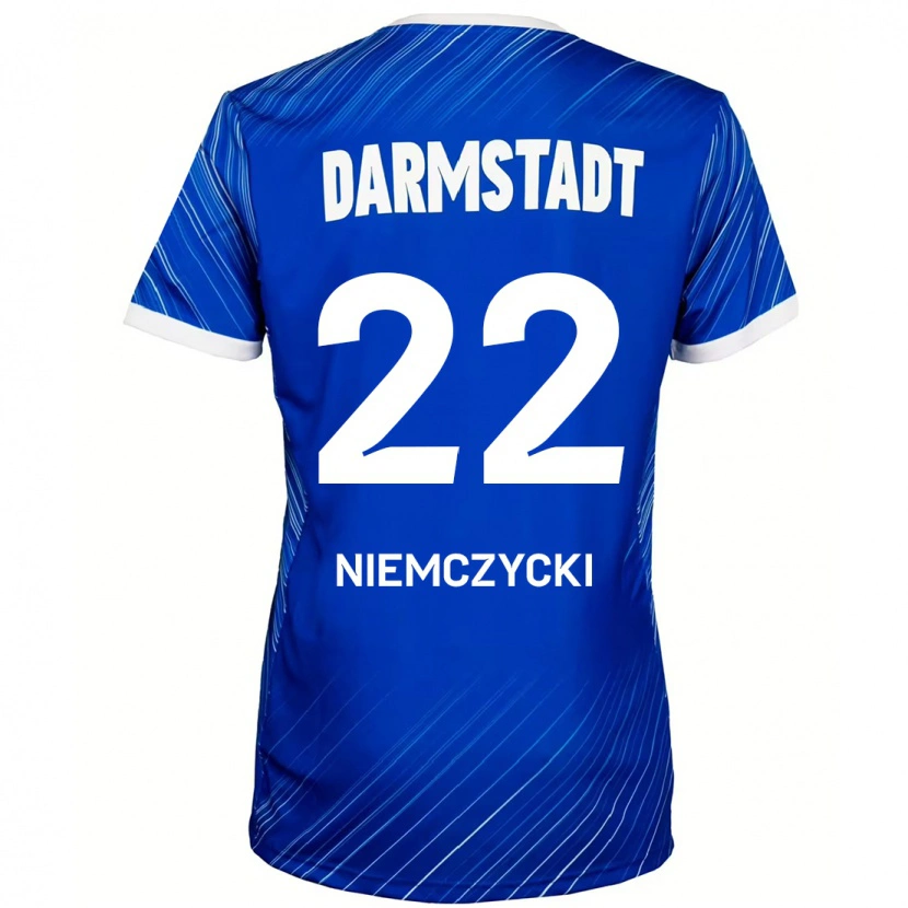 Danxen Män Karol Niemczycki #22 Blå Vit Hemmatröja Matchtröjor 2024/25 Tröjor T-Tröja