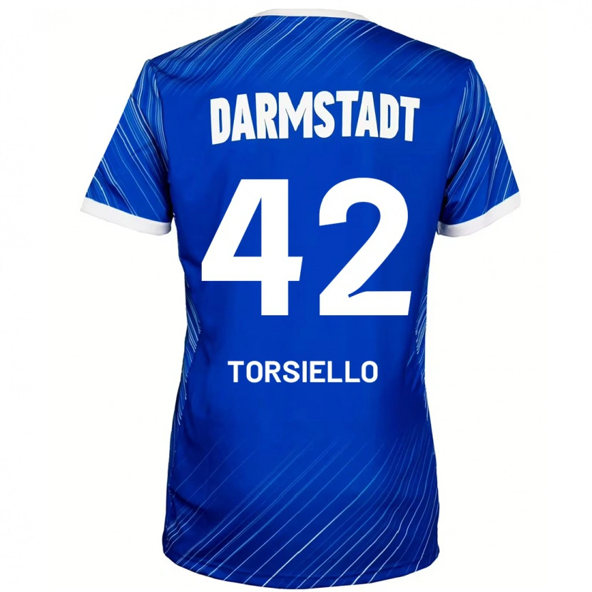 Danxen Män Fabio Torsiello #42 Blå Vit Hemmatröja Matchtröjor 2024/25 Tröjor T-Tröja