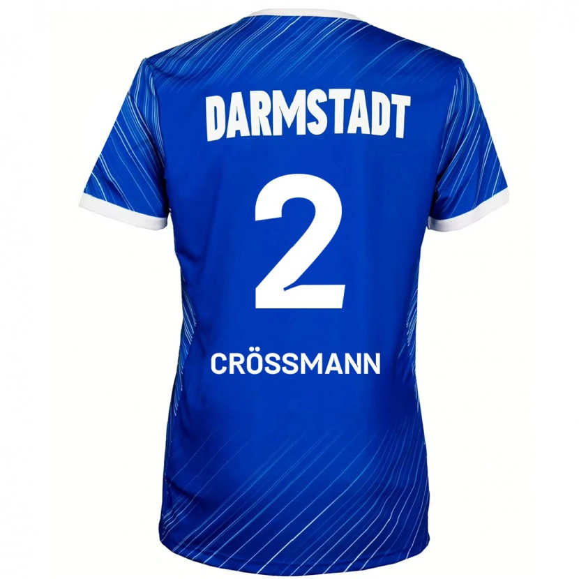 Danxen Män Elias Crößmann #2 Blå Vit Hemmatröja Matchtröjor 2024/25 Tröjor T-Tröja