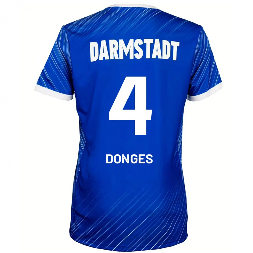 Danxen Män Julian Donges #4 Blå Vit Hemmatröja Matchtröjor 2024/25 Tröjor T-Tröja