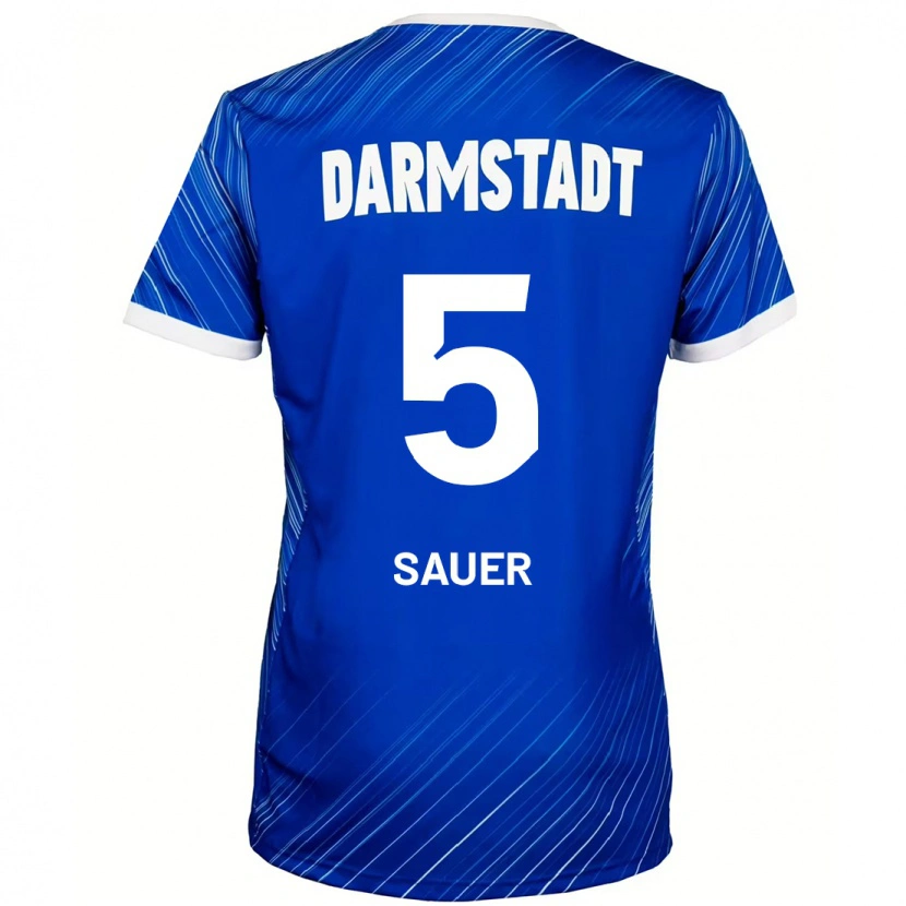 Danxen Män Tino Sauer #5 Blå Vit Hemmatröja Matchtröjor 2024/25 Tröjor T-Tröja
